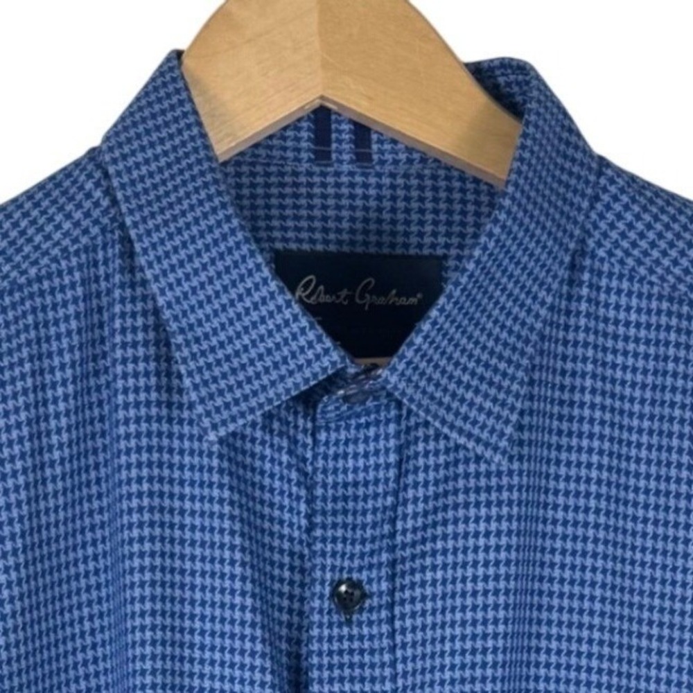 Robert Graham Modern Americana Houndstooth Button Down Shirt Men XL Tailored Fit